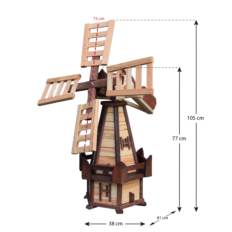Wiatrak ogrodowy ozdobny Zefir mały Naturalny