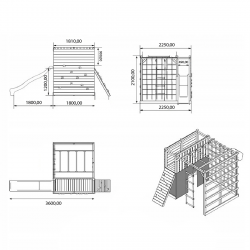 Plac zabaw Cubic Omega 225x447 wys.210 cm Kostka - Marynarski