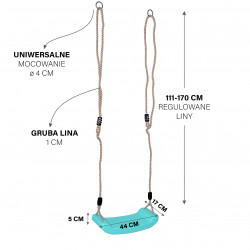 Błękitne siedzisko do huśtawki 44 cm