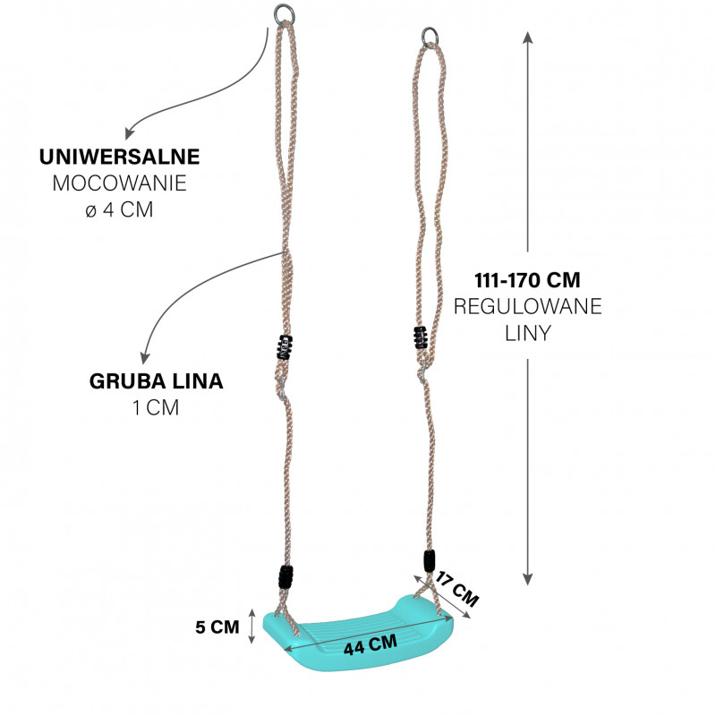 Błękitne siedzisko do huśtawki 44 cm