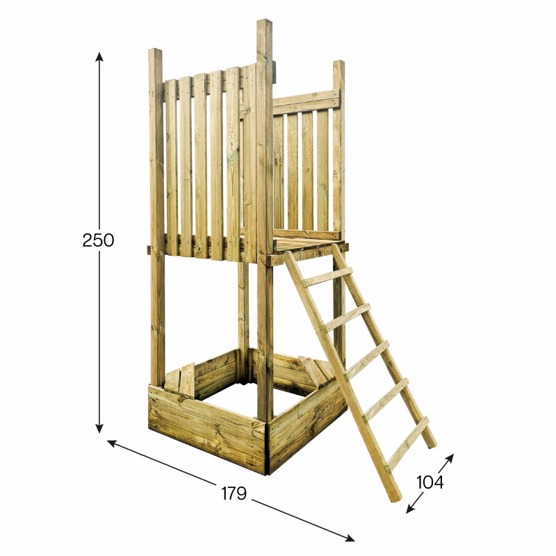 Wieża z piaskownicą i drabinką Hektor 1,8x1x2,5 m