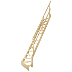 Drewniane schody młynarskie zabiegowe prawe - "Kopenhaga 545"