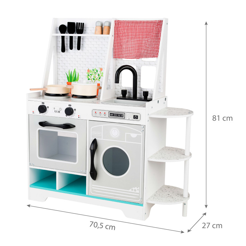 Drewniana kuchnia dla dzieci TinyTreats z pralką i  akcesoriami