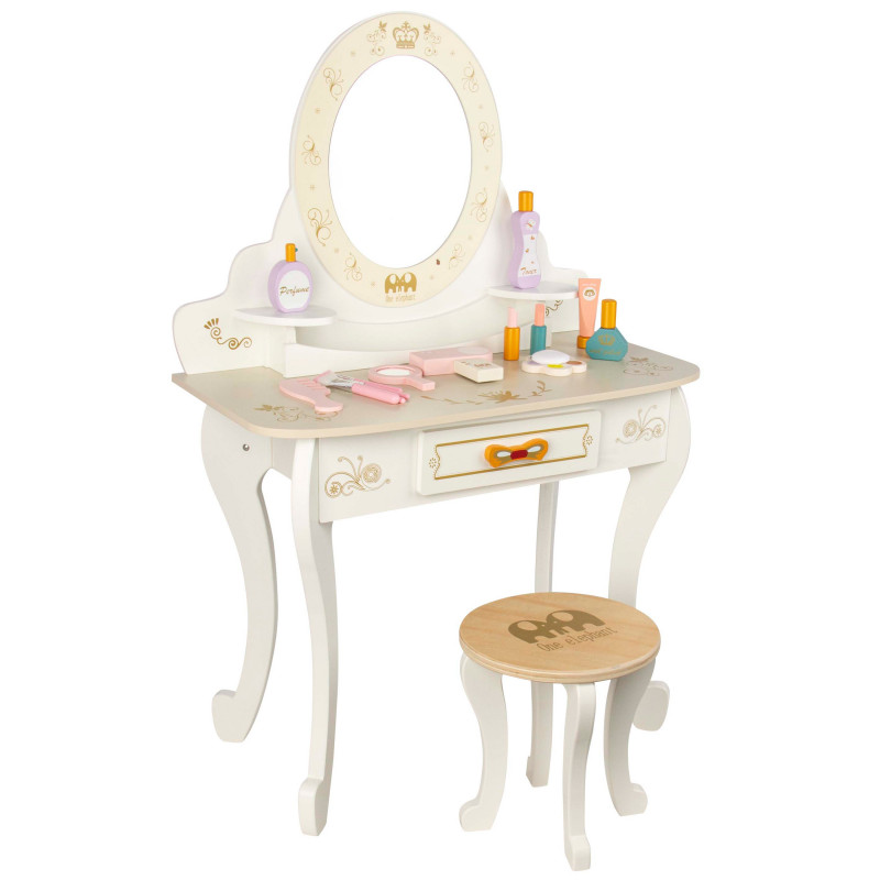 Pastelowa toaletka dla dzieci Mia z akcesoriami i krzesełkiem