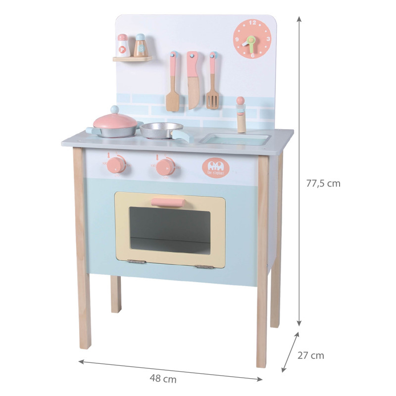 Drewniana kuchnia dla dzieci niebiesko-biała JuniorKitchen