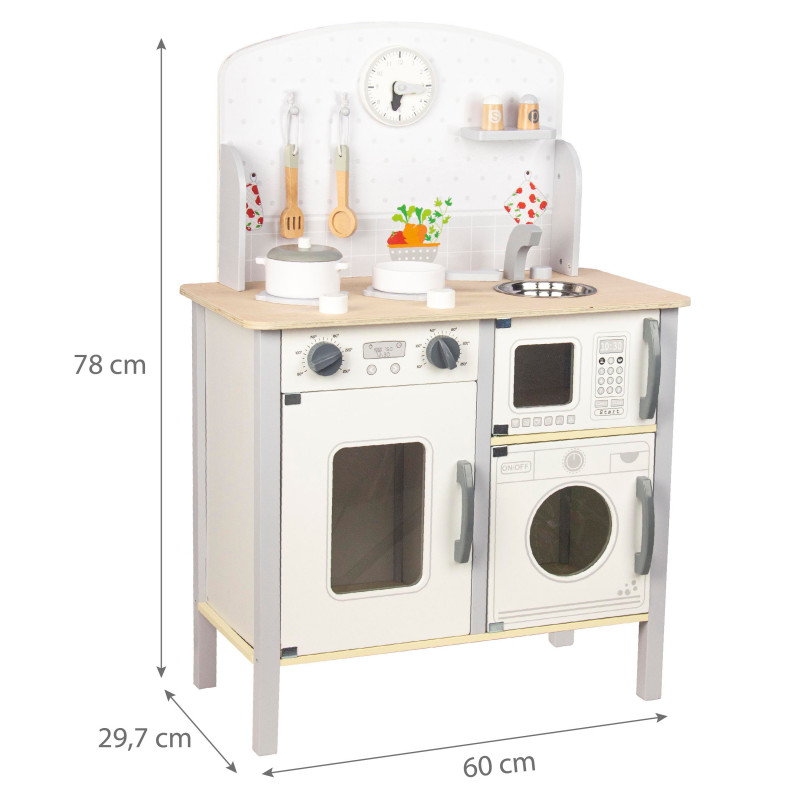 Drewniana kuchnia dla dzieci LittleKiddoPlay z pralką