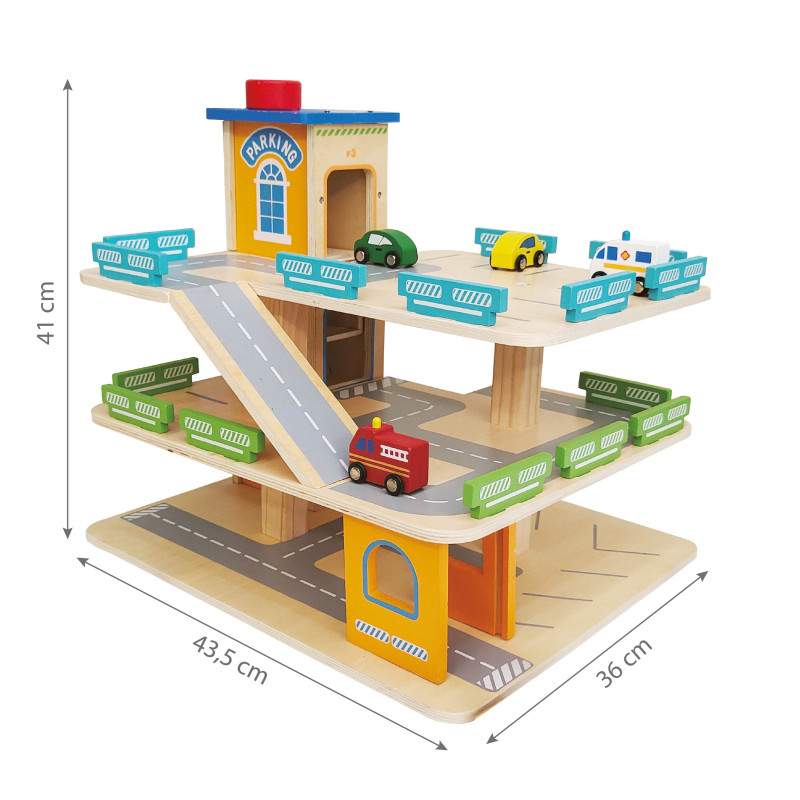 Drewniany zestaw Parking Przygód akcesoria