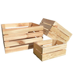 Zestaw skrzynki drewniane naturalne 3szt.