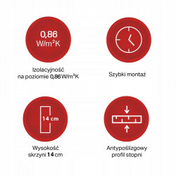 Schody strychowe STALLUX 32 mm MINI  PLUS 80x70 0,86 W/m2K