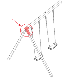 Łącznik do huśtawki 100x80 okrągły 100 st. do belki