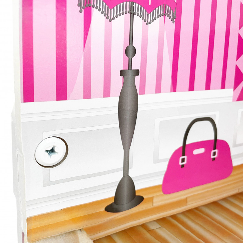 Duży domek dla lalek Nadia z balkonem i akcesoriami