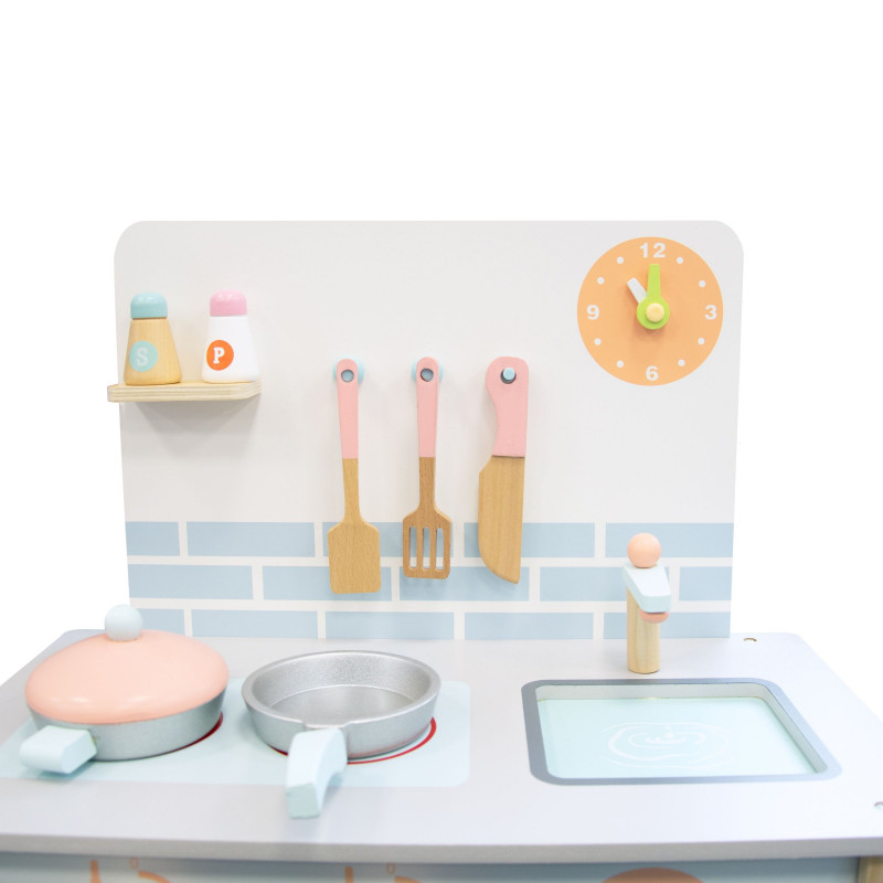 Drewniana kuchnia dla dzieci niebiesko-biała JuniorKitchen