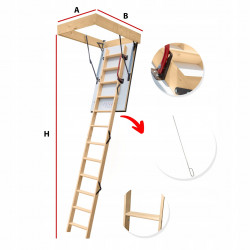 Drewniane schody strychowe EXTREME 100x60