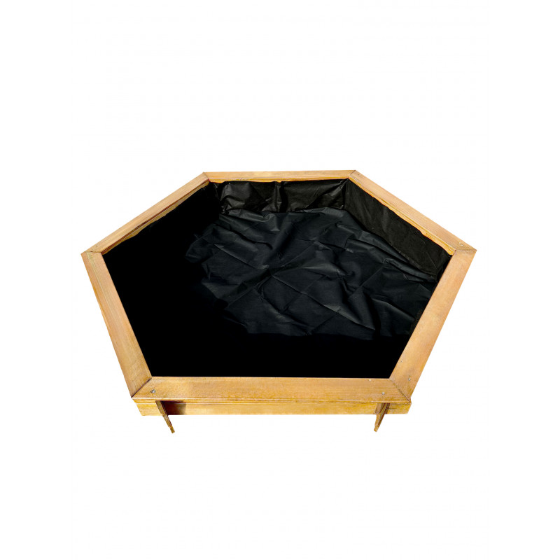 Drewniana piaskownica sześciokątna 160x160 cm impregnowana