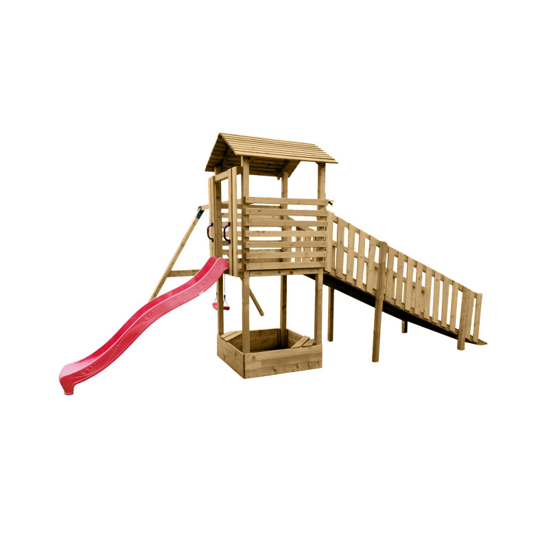 Wieża z podjazdem i huśtawką Hugo