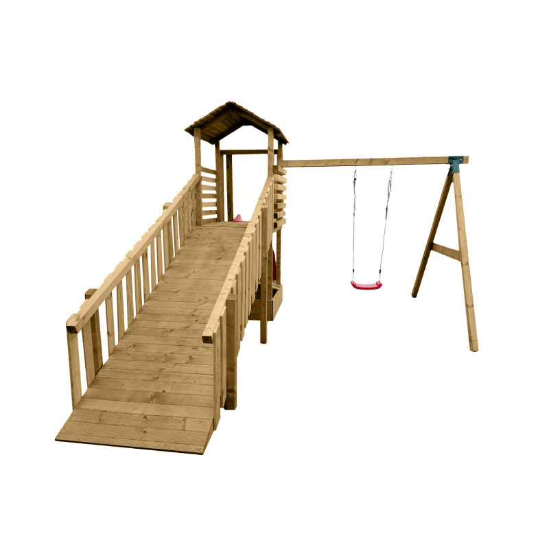 Wieża z podjazdem i huśtawką Hugo