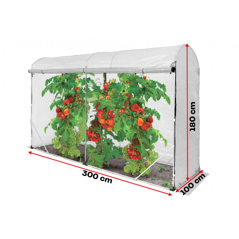 Tunel szklarniowy na pomidory 3x1,8m biały