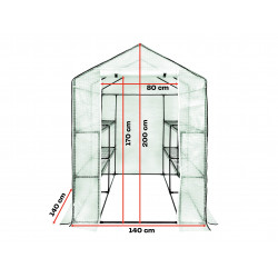 Mini tunel szklarniowy z półkami 1,4x1,4x2m zielony