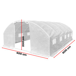 Tunel szklarniowy 24m2 PREMIUM white 4x6m