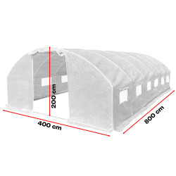 Tunel szklarniowy 32m2 PREMIUM White 4x8m