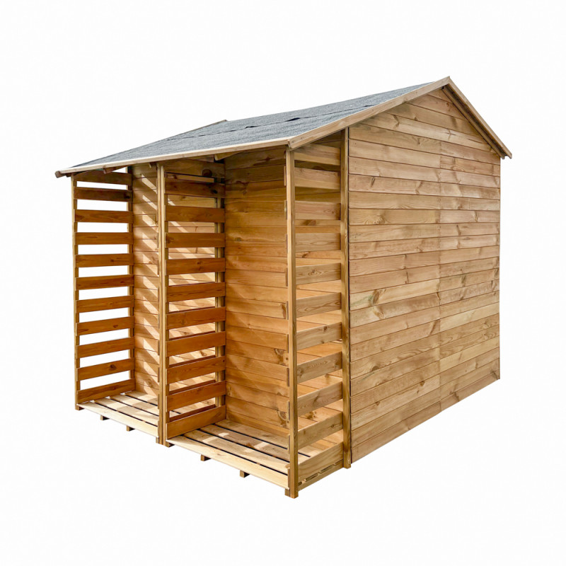 Domek narzędziowy z drewutnią 221x249x202 cm impregnowana narzędziownia