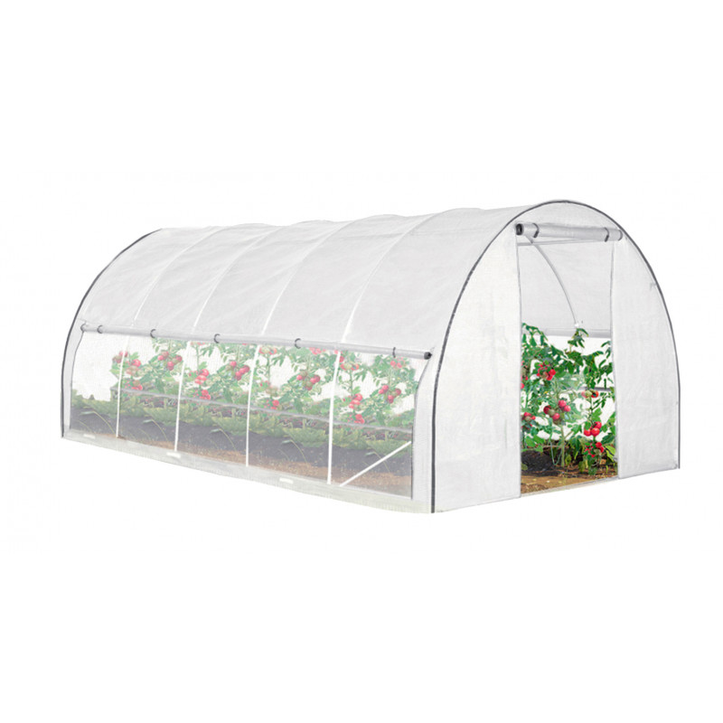 Tunel Szklarniowy 24m2 PREMIUM White 3x8m z siatką na insekty grube rurki 25mm