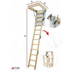 Schody Strychowe 4STEP GREENLINE 90x70 32mm H-270 cm