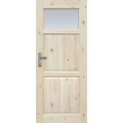  Drzwi sosnowe, seczne, nieszklone - "Lugano" wersja 1S - Seria Classic - Drzwi wewnetrzne drewniane "RADEX"