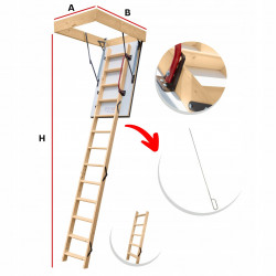 Drewniane schody strychowe EXTREME 112x70 H-305 76mm