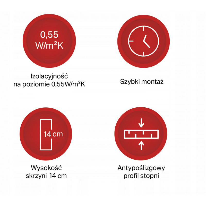 Drewniane schody strychowe EXTREME 112x60 76 MM H-305