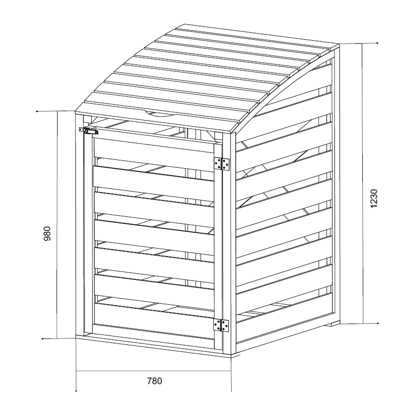 Drewniana obudowa na kosz do śmieci 240L
