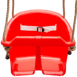 Czerwone siedzisko kubełkowe do huśtawki dla dzieci