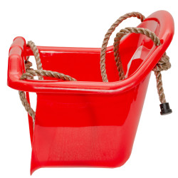 Czerwone siedzisko kubełkowe do huśtawki dla dzieci