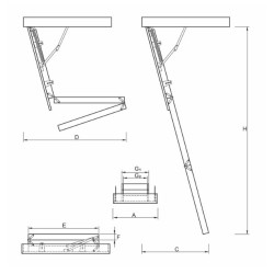 Schody Strychowe NORDIC 87mm 130x80 129x79 H-280