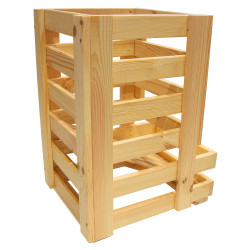 Drewniana skrzynka na ziemniaki 30x37x51 cm na kółkach