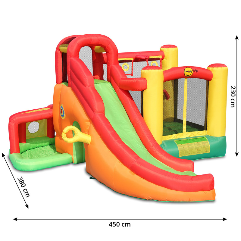 Dmuchany zamek 11w1 Dmuchaniec HappyHop wielofunkcyjny trampolina zjeżdżalnia