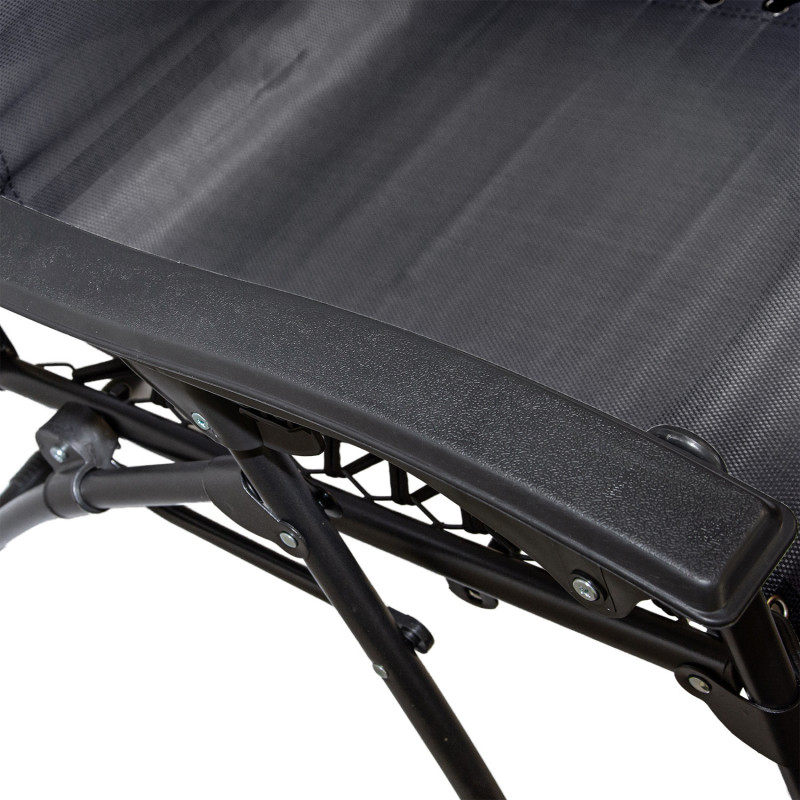 Leżak ogrodowy składany GRAVITY czarny grawitacyjny