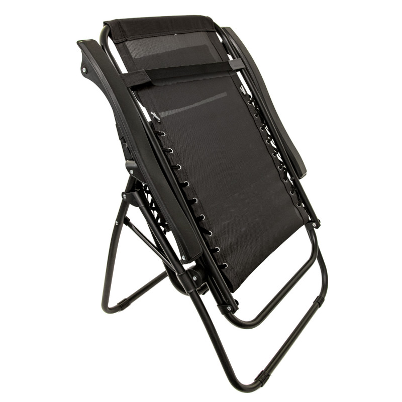 Leżak ogrodowy składany GRAVITY czarny grawitacyjny