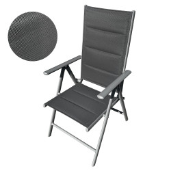Zestaw mebli ogrodowych HARMONY ciemny szary aluminiowy 6 krzeseł stół