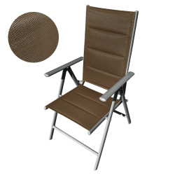 Zestaw mebli ogrodowych HARMONY brązowy aluminiowy 6 krzeseł stół