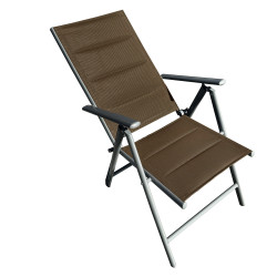 Zestaw mebli ogrodowych HARMONY brązowy aluminiowy 6 krzeseł stół