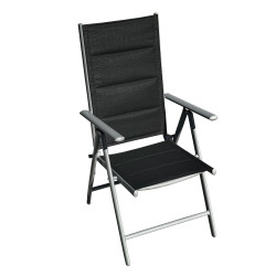 Zestaw mebli ogrodowych HARMONY czarny aluminiowy 6 krzeseł stół