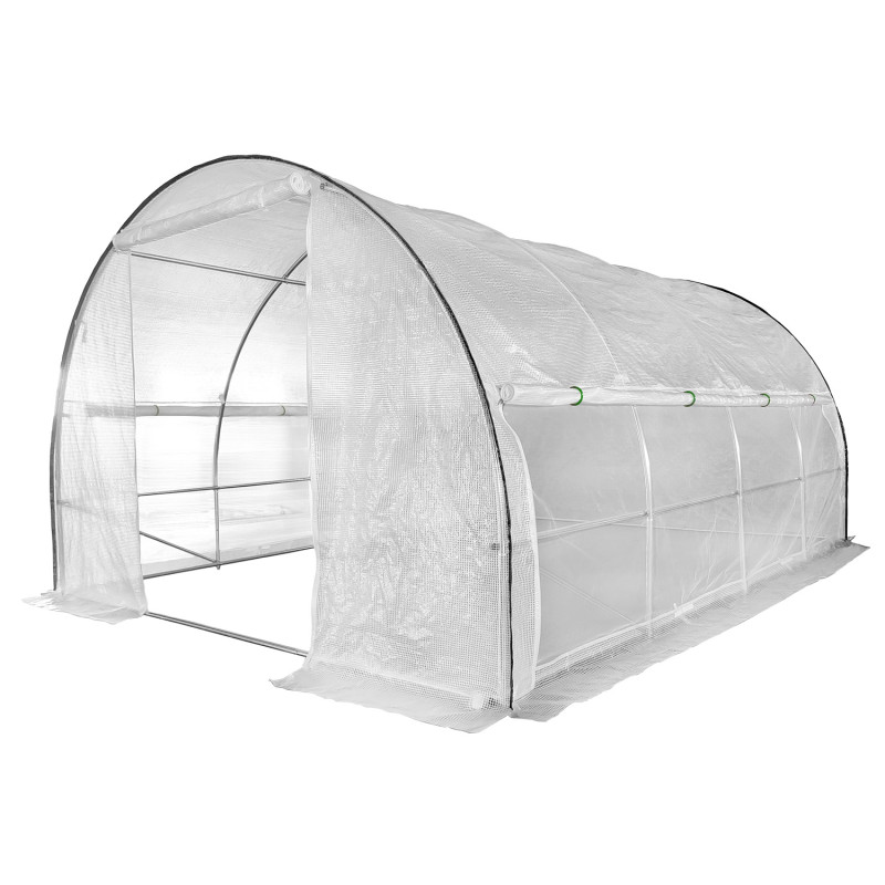 Tunel Szklarniowy 18m2 PREMIUM White 3x6m z siatką na insekty grube rurki 25mm