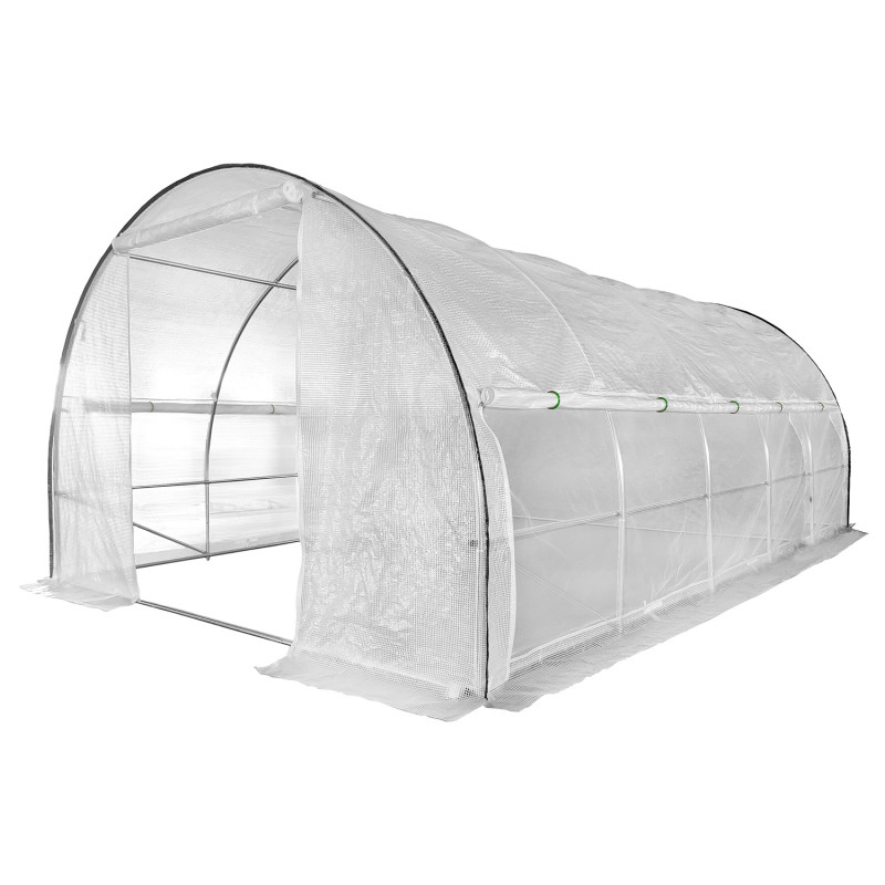 Tunel Szklarniowy 24m2 PREMIUM White 3x8m z siatką na insekty grube rurki 25mm