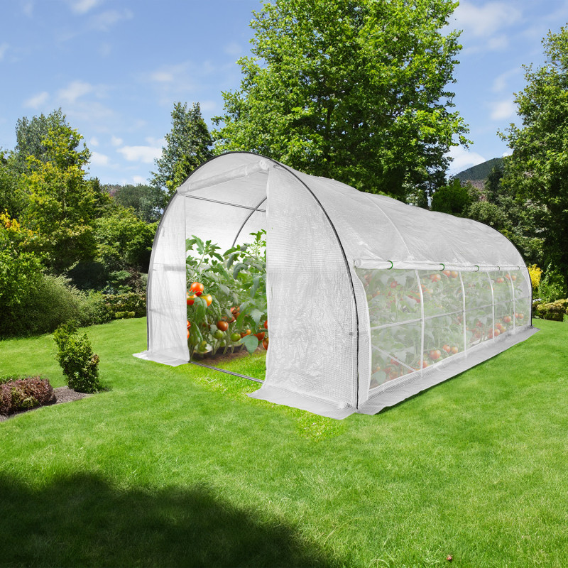 Tunel Szklarniowy 24m2 PREMIUM White 3x8m z siatką na insekty grube rurki 25mm