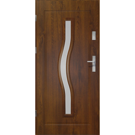 Drzwi zewnętrzne przeszklone CERES - Ciemny Orzech. PVC Produkt POLSKI.