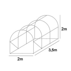 Tunel Szklarniowy 7m2 PREMIUM Green 2x3,5m grube rurki 25mm