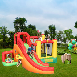 Dmuchany zamek 11w1 Dmuchaniec HappyHop wielofunkcyjny trampolina zjeżdżalnia