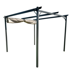 Metalowa pergola do ogrodu 3x4m beżowa