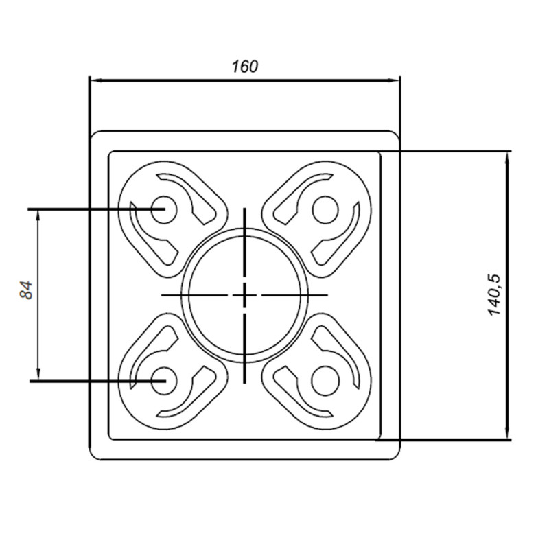 Podstawa Słupa Kompozyt Kotwa Przykręcana Na Beton PSK 141x141x210mm